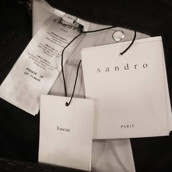 💕SANDRO💕 Rudolphe High Waist Flared Leg Jeans ~ Black 42 EU NWT - Picture 15 of 16